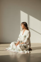 The Amalfi Palm - Handprinted Cotton Long Kaftan