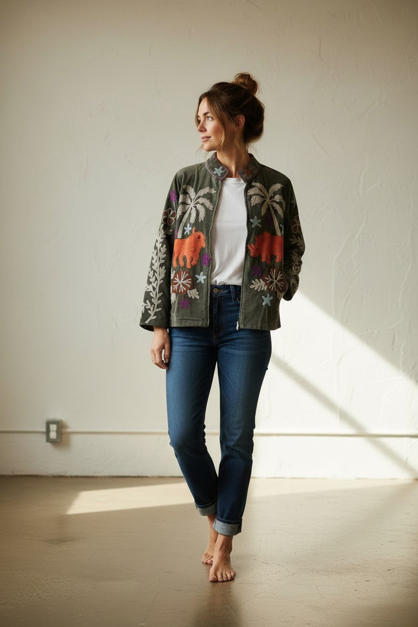 Mara Noir - Velvet Suzani Jacket