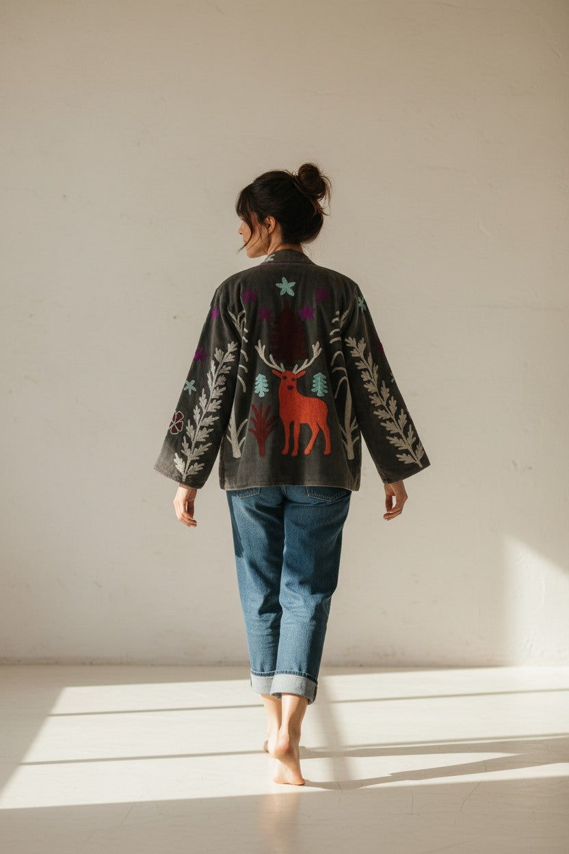 Mara Noir - Velvet Suzani Jacket