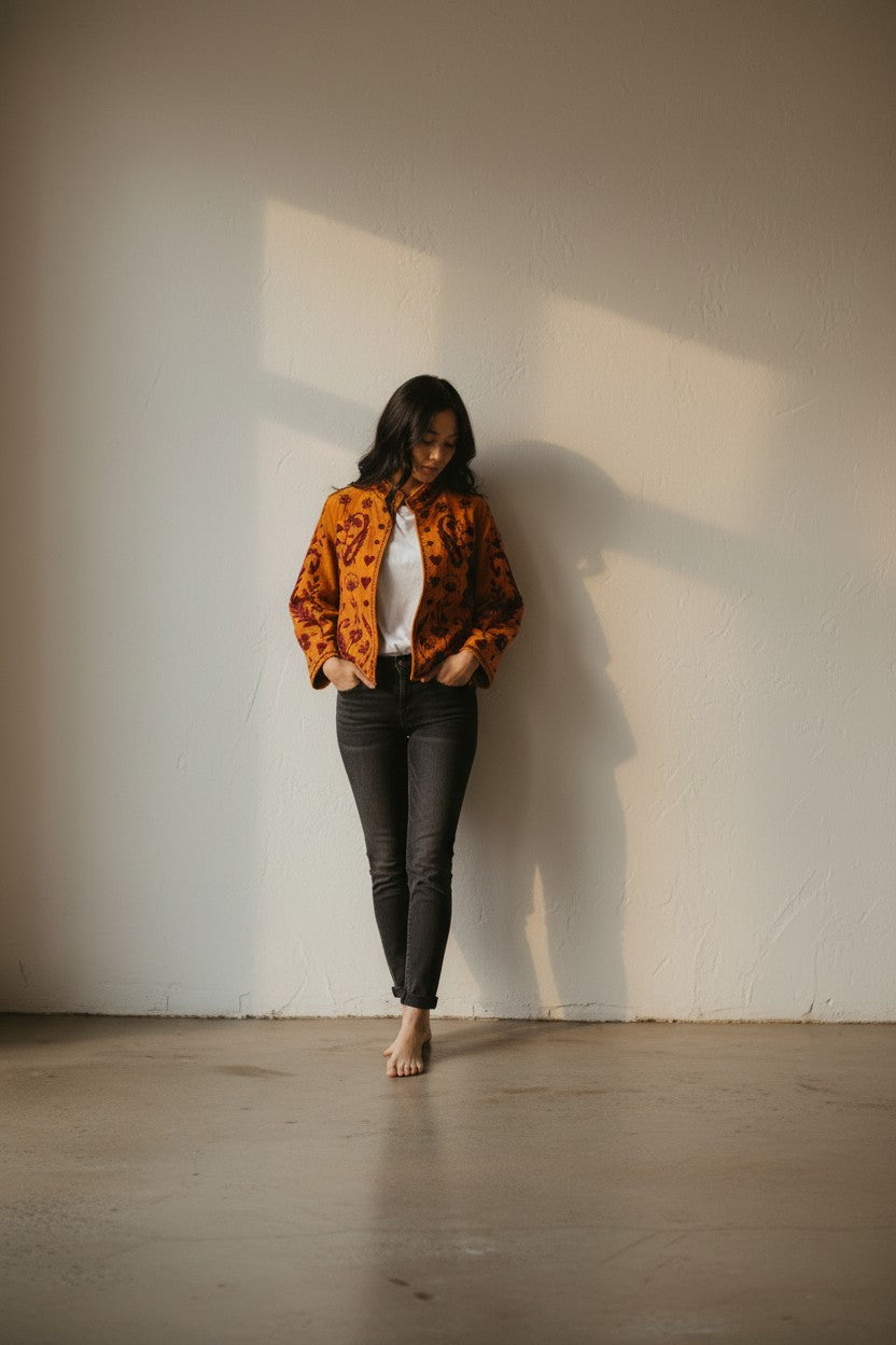 Sunset Paisley - Velvet Suzani Jacket