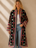 Midnight Yakh - Long Velvet Suzani Jacket