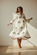The Amalfi Palm - Handprinted Cotton Long Kaftan