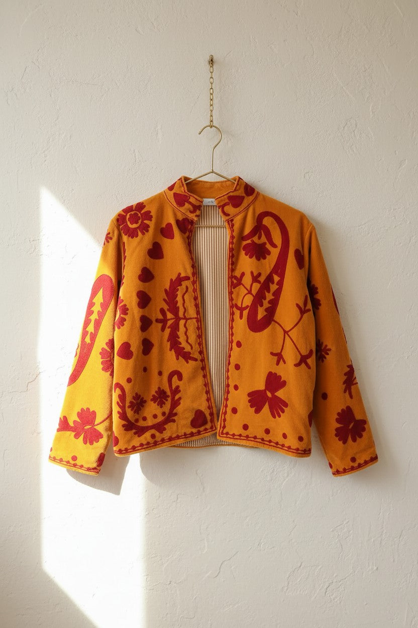 Sunset Paisley - Velvet Suzani Jacket