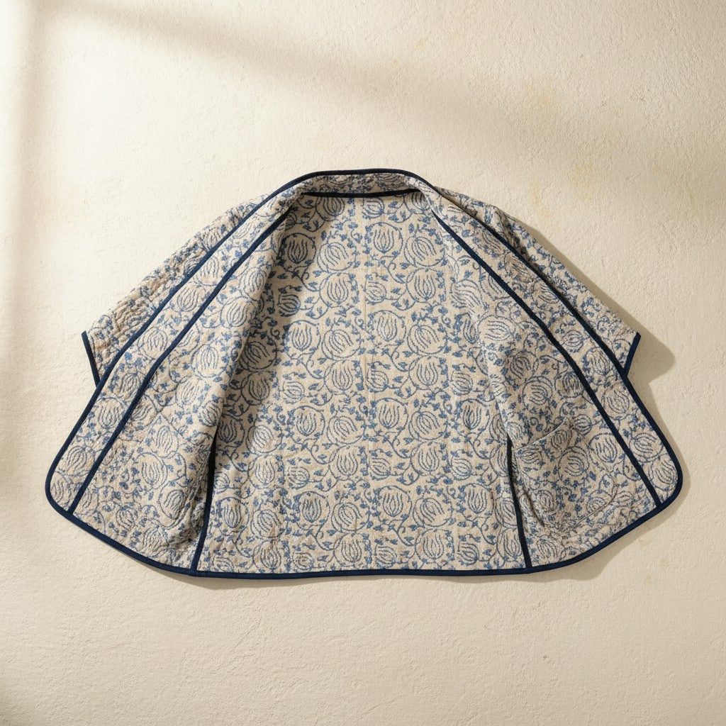 Blue Haveli – Cotton Kantha Reversible Jacket